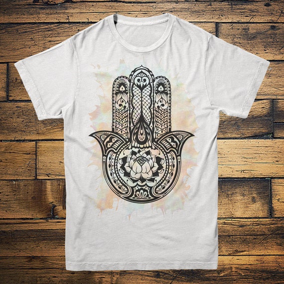 HAMSA HAND - Tie Dye Tee - Women's Tshirt - Original design - Hippie - Ruby Sparrow Hamsa - Hand of fathima - Spiritual Tshirt - Yoga top