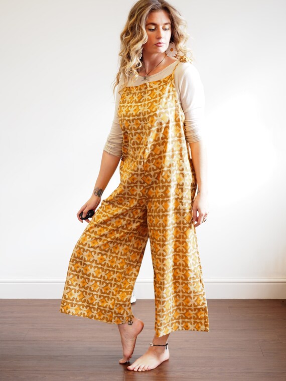 ORGANIC COTTON OVERALLS - Ruby Sparrow Indian Block Print Overalls - Soft Cotton Dungarees - Lucy and Yak unisex Style - Mom Jeans - Casual
