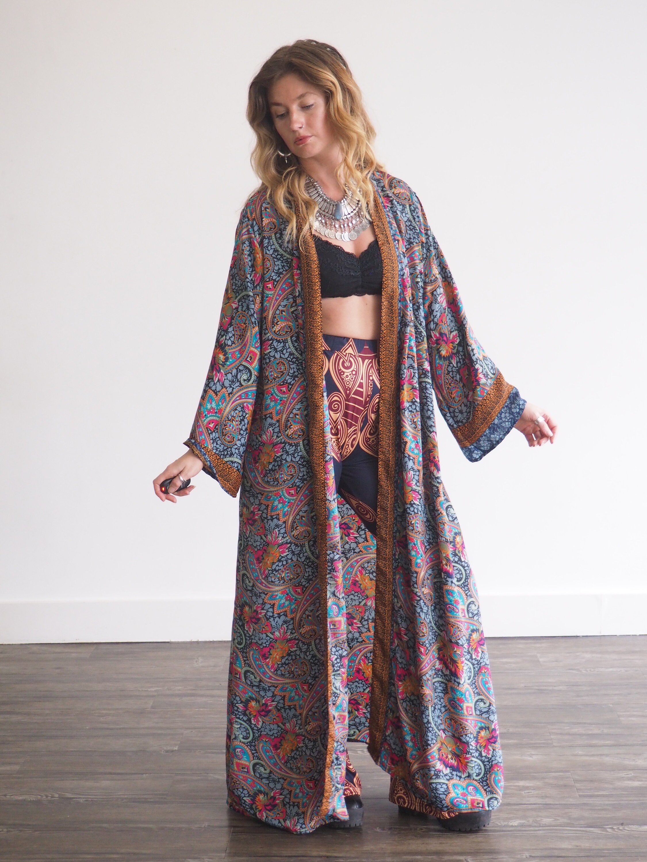 RUBY SPARROW KIMONO - Luxury Paisley Kimono - Full length Jacket - Cape ...