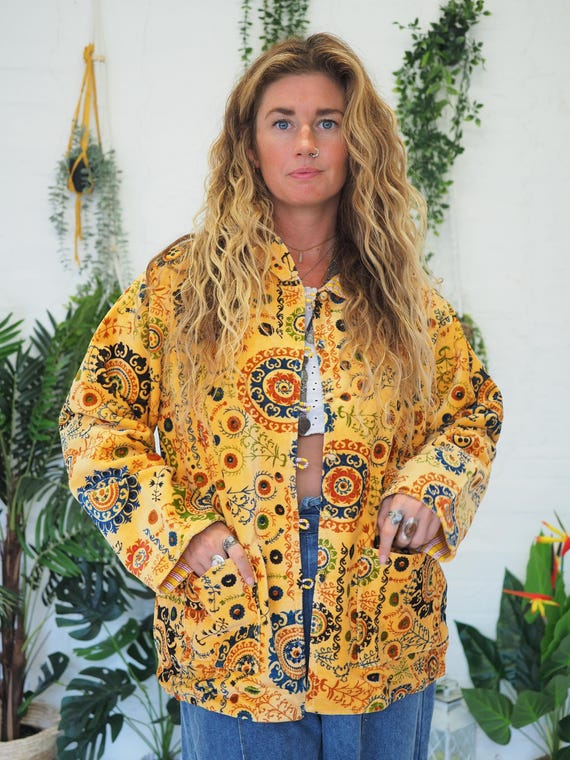 REVERSIBLE SHIRT COAT - 70's Vintage Style - Retro 60's - Men's Hippie Festival coat - Velvet Blazer - Corduroy Jacket - Paisley Retro Print