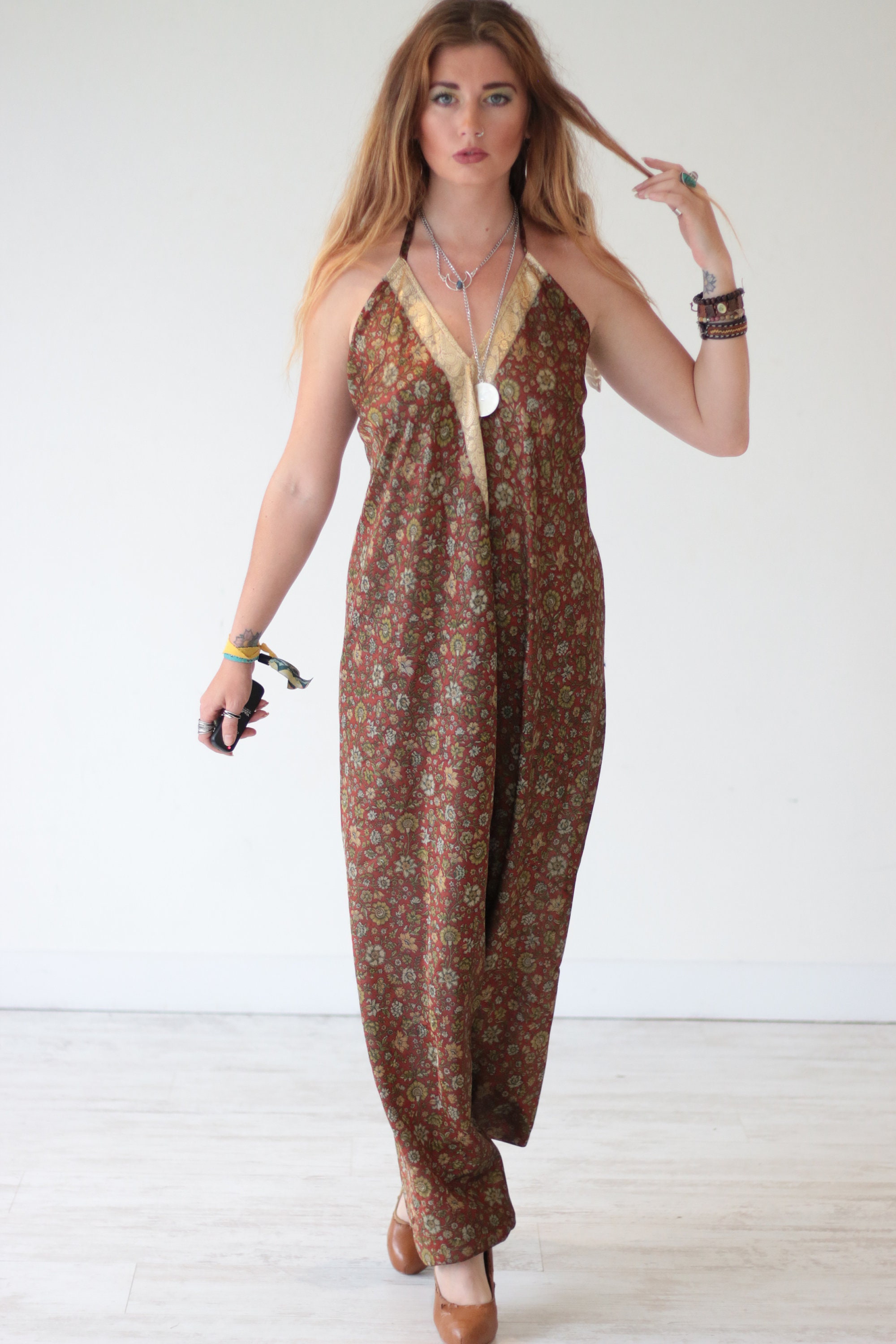 INDIAN LUXE JUMPSUIT - Harem - Handmade - Vintage Style - Festival ...