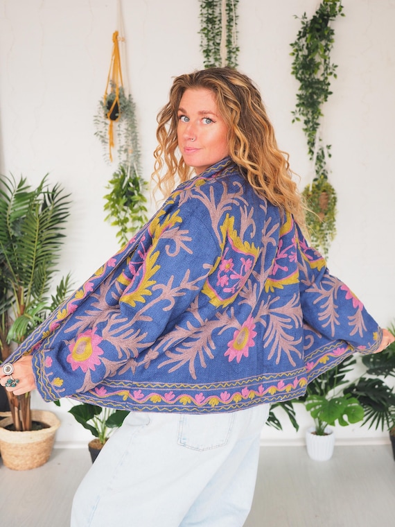EMBROIDERED SUMMER JACKET - 60's 70's Embroidery Coat - Zara Style - Cotton Jacket - Vintage inspired - Paisley - Cosy Wear