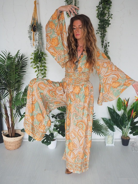 PAISLEY 2 PIECE SET – Mutli style - Bell sleeve top - Trouser Set - Festival Outfit - Stevie Nicks - Boho Summer Style - Jumpsuit - Pants