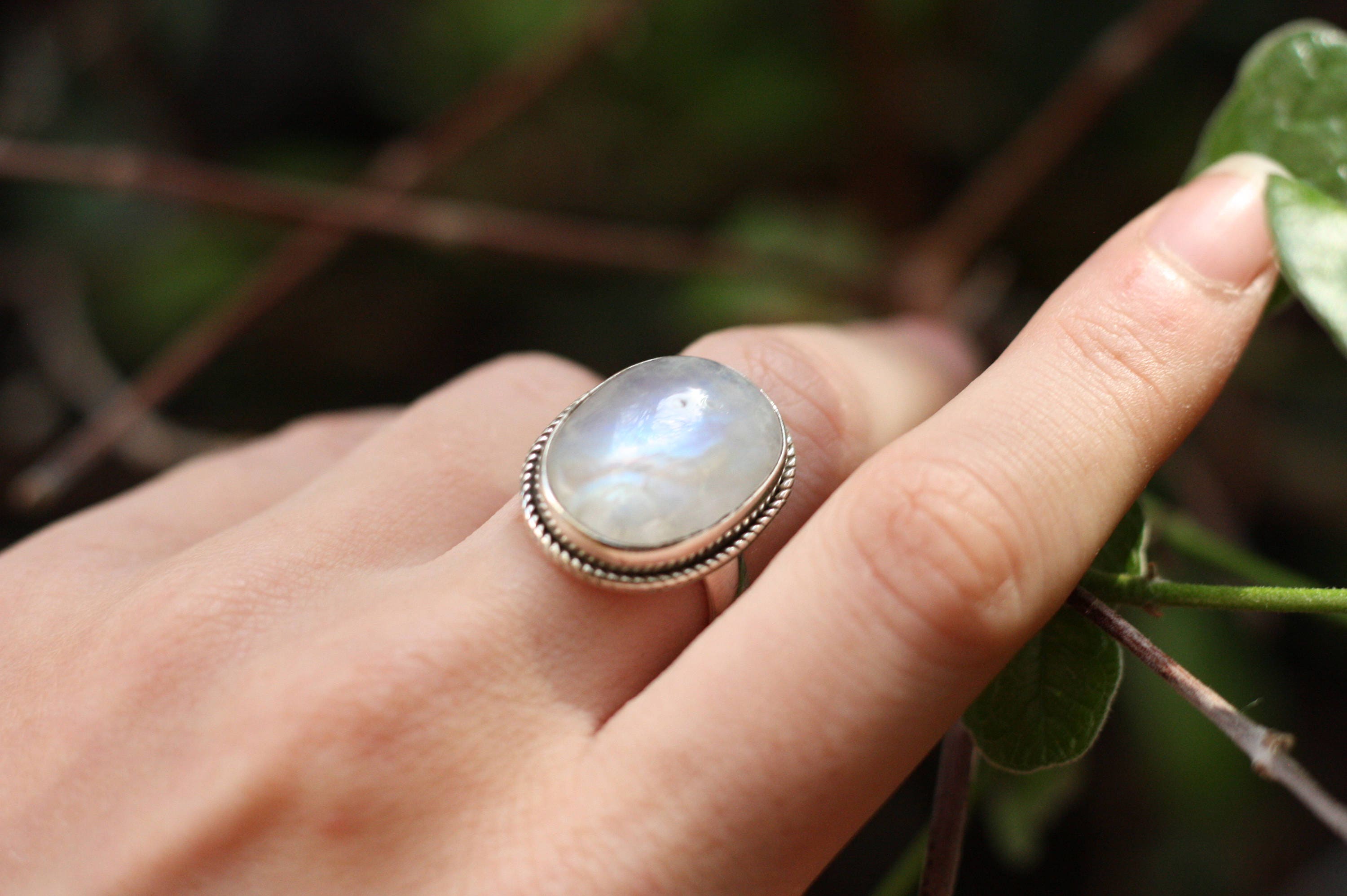 STATEMENT MOONSTONE RING One size Sterling silver ring Moon