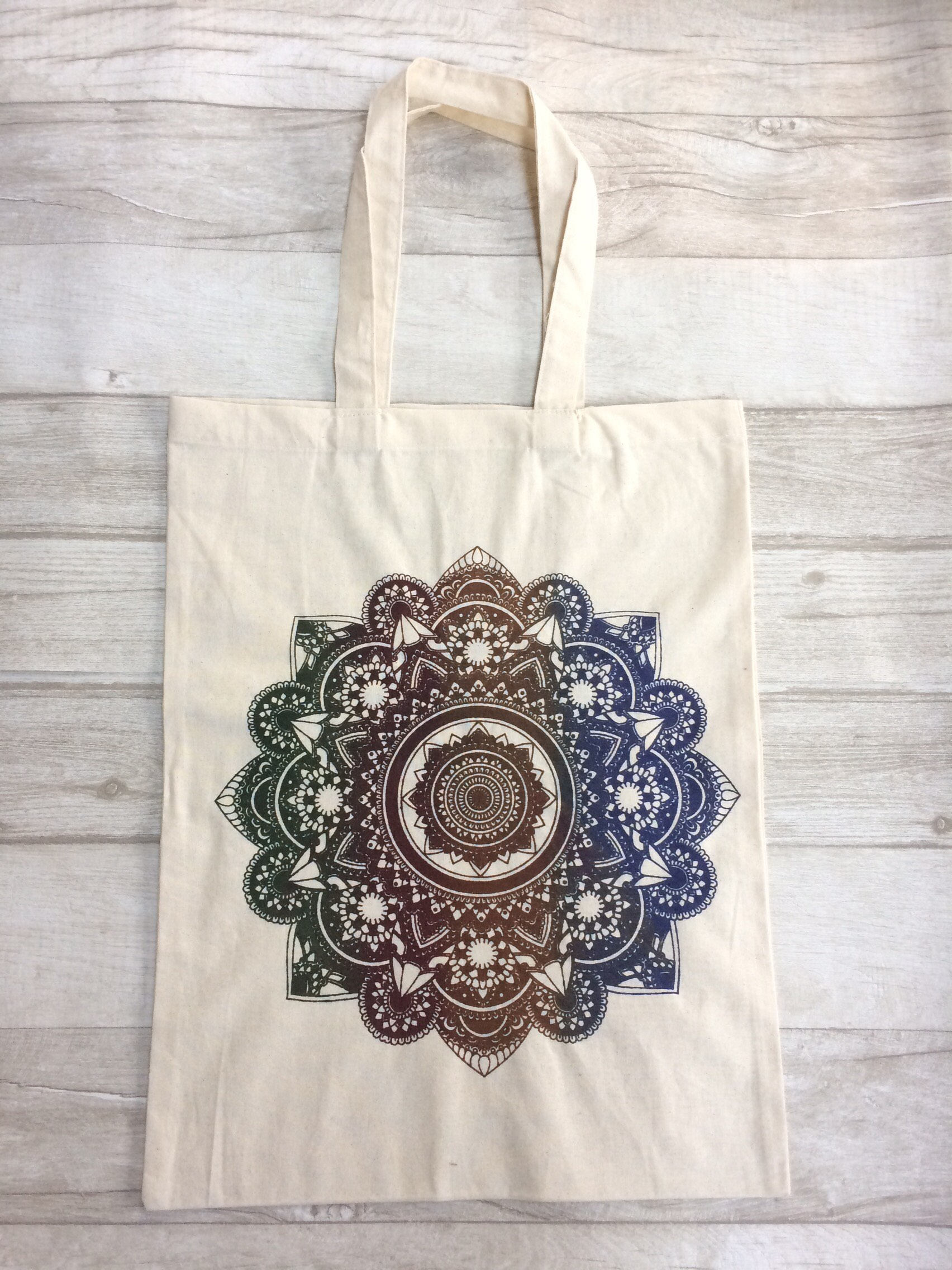 MANDALA TOTE BAG -Yoga bag -Mandala- Hippie bag- Screen print- Cotton ...