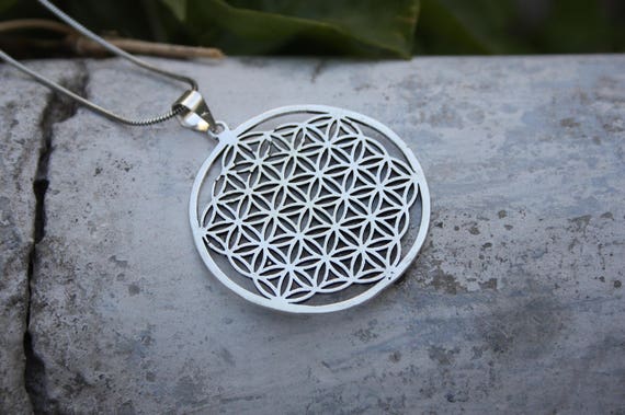 MANDALA NECKLACE -Ethnic jewelry- Tribal jewelry- Sacred Geometry- Bohemian- Flower of life- Meditation- Yoga- Crystal Grid- Festival
