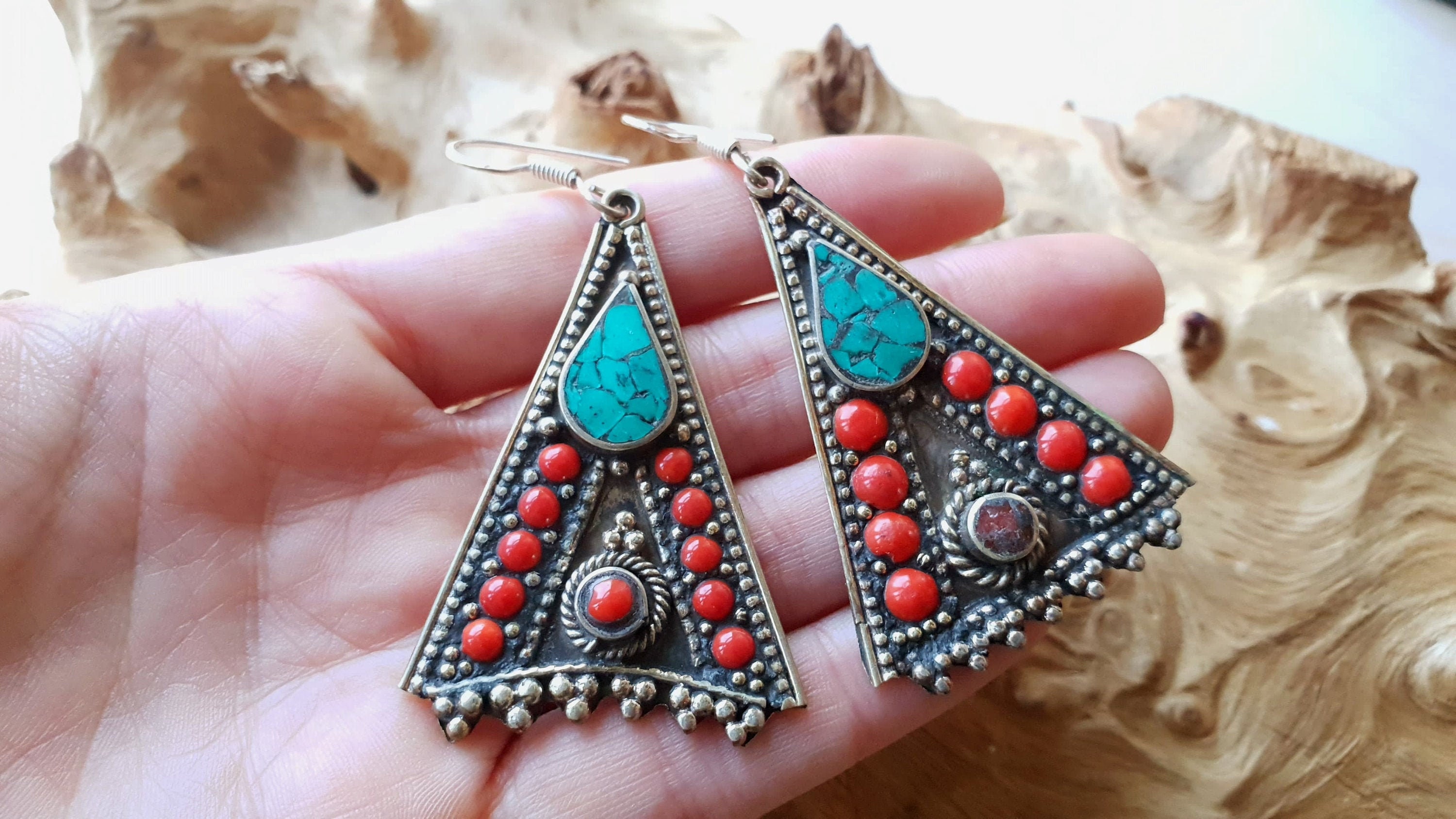 Tibetan earrings best sale