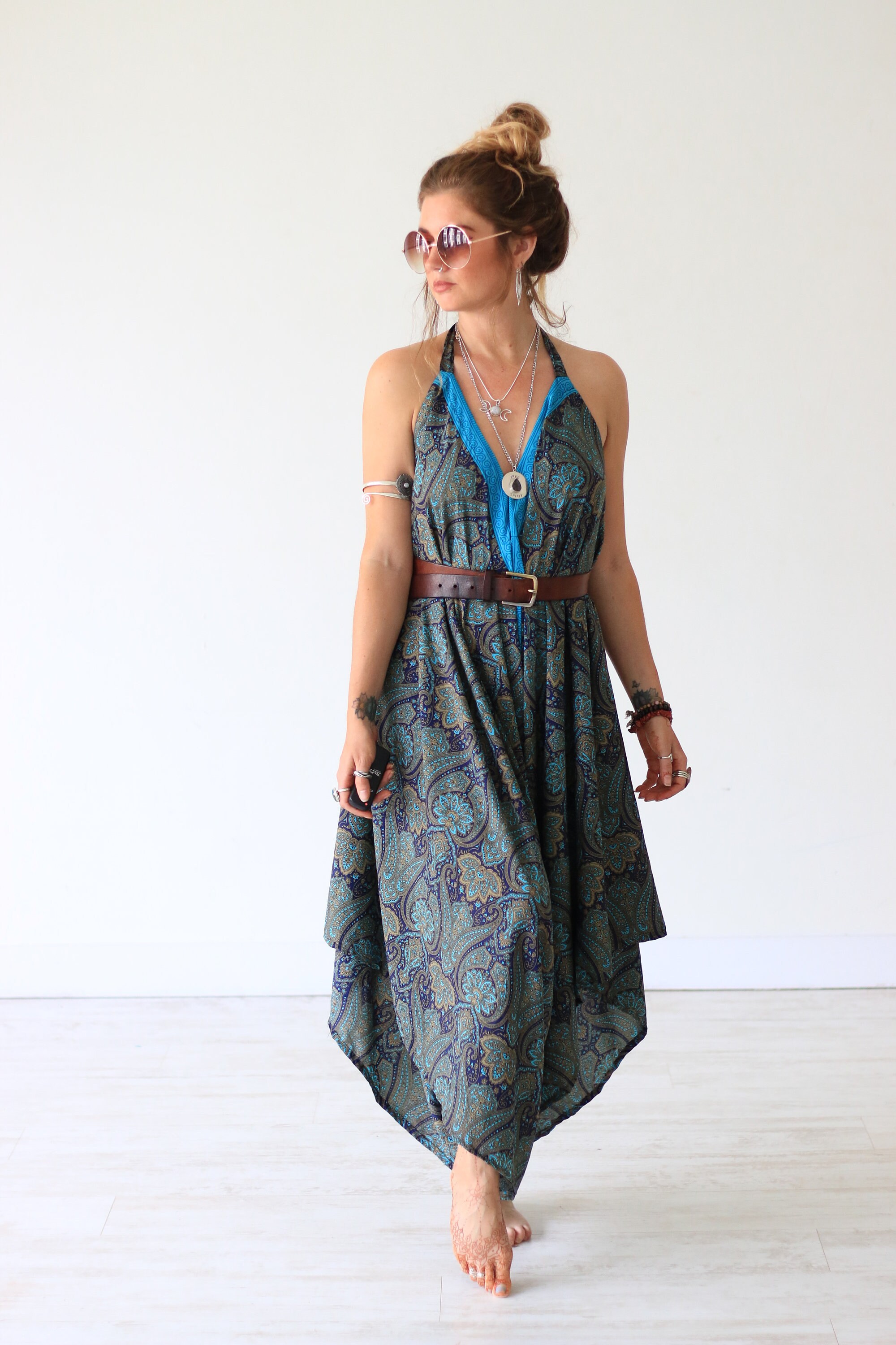 INDIAN LUXE JUMPSUIT - Vintage Silk - Wedding - Festival - Backless ...