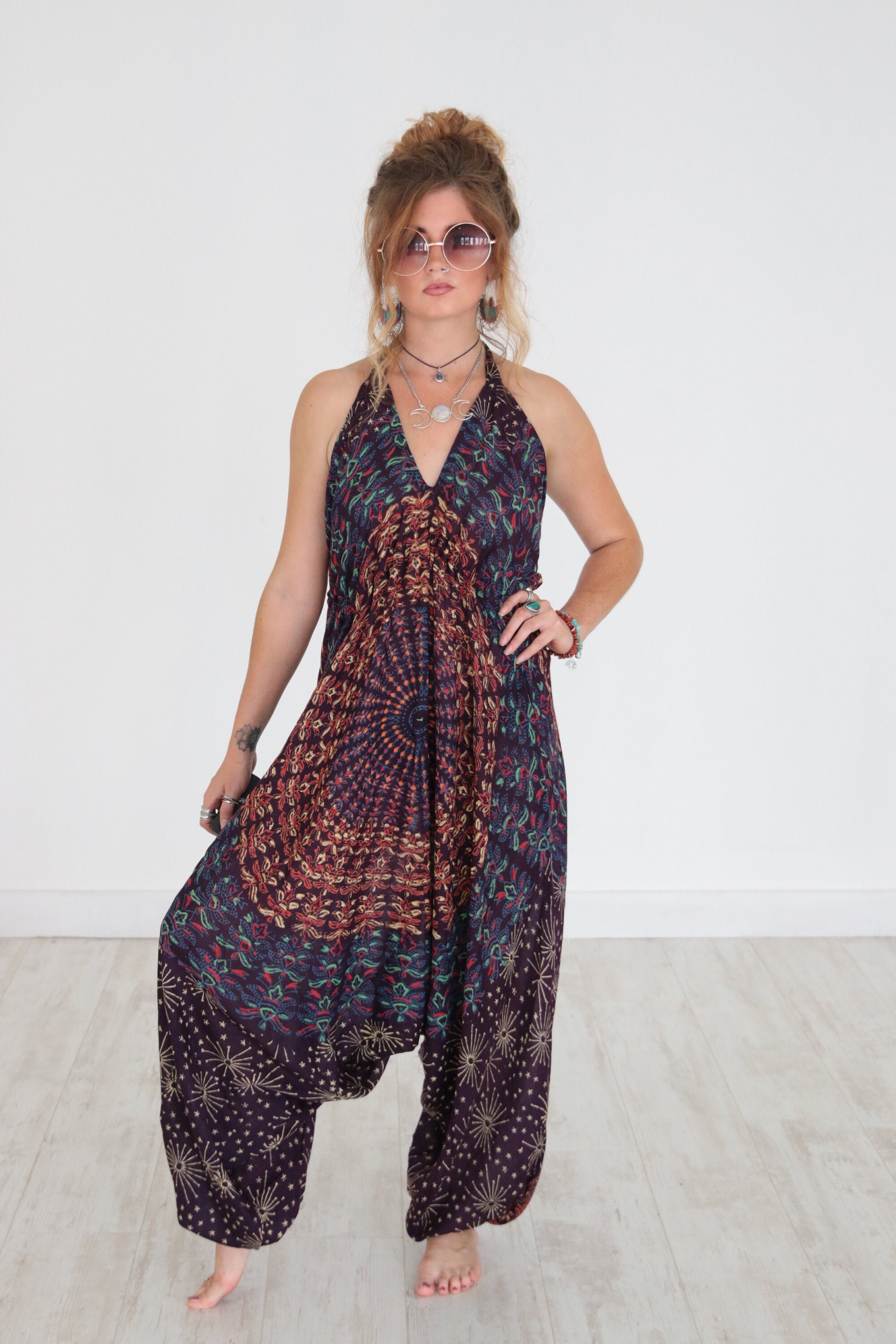 GYPSY MANDALA JUMPSUIT - Hippie Cotton Dress - Summer Style - Re-worked ...