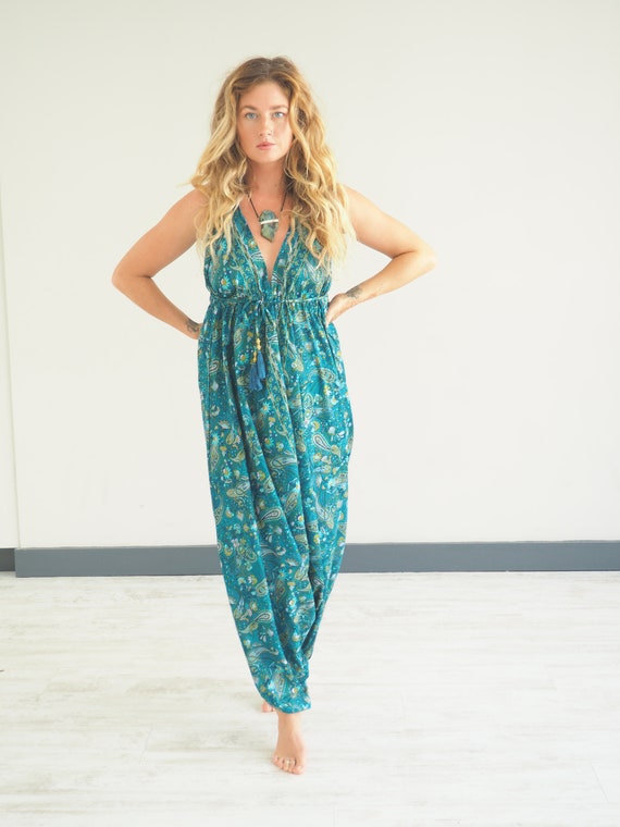 Silk sales harem jumpsuit