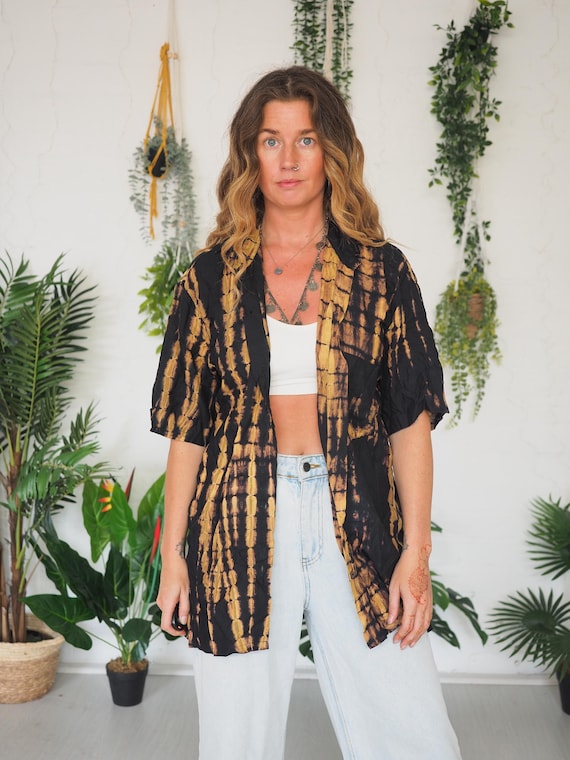 TIE DYE SHIRT - Mens Hippie shirt - Unisex - Soft Cotton - Festival - Multi Style - Kimono - Beach cover up - Button Down