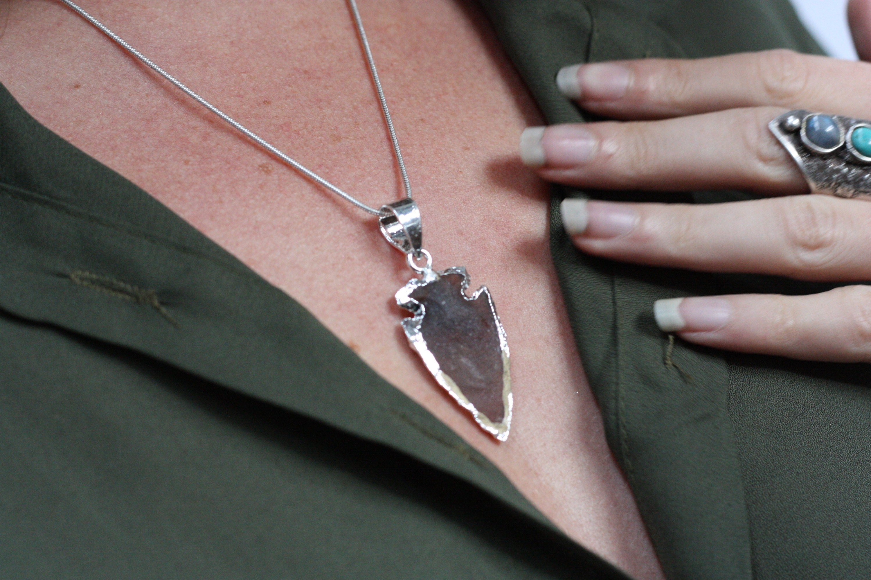 Indian Paint Jasper Arrowhead Necklace - Art of Ishi