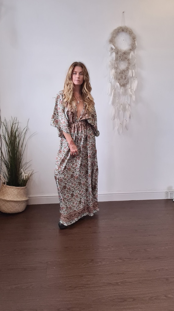 GRECIAN GODDESS DRESS - Backless - Multi Tie - Vintage Style - Bohemian Wedding - Greek - Maternity - Breast feeding - Free size - Winter