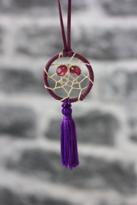 PURPLE DREAMCATCHER NECKLACE -Statement Necklace- Dreamcatcher- Bohemian- Boho chic- Festival necklace- Bespoke Jewelry- Festival- Vintage