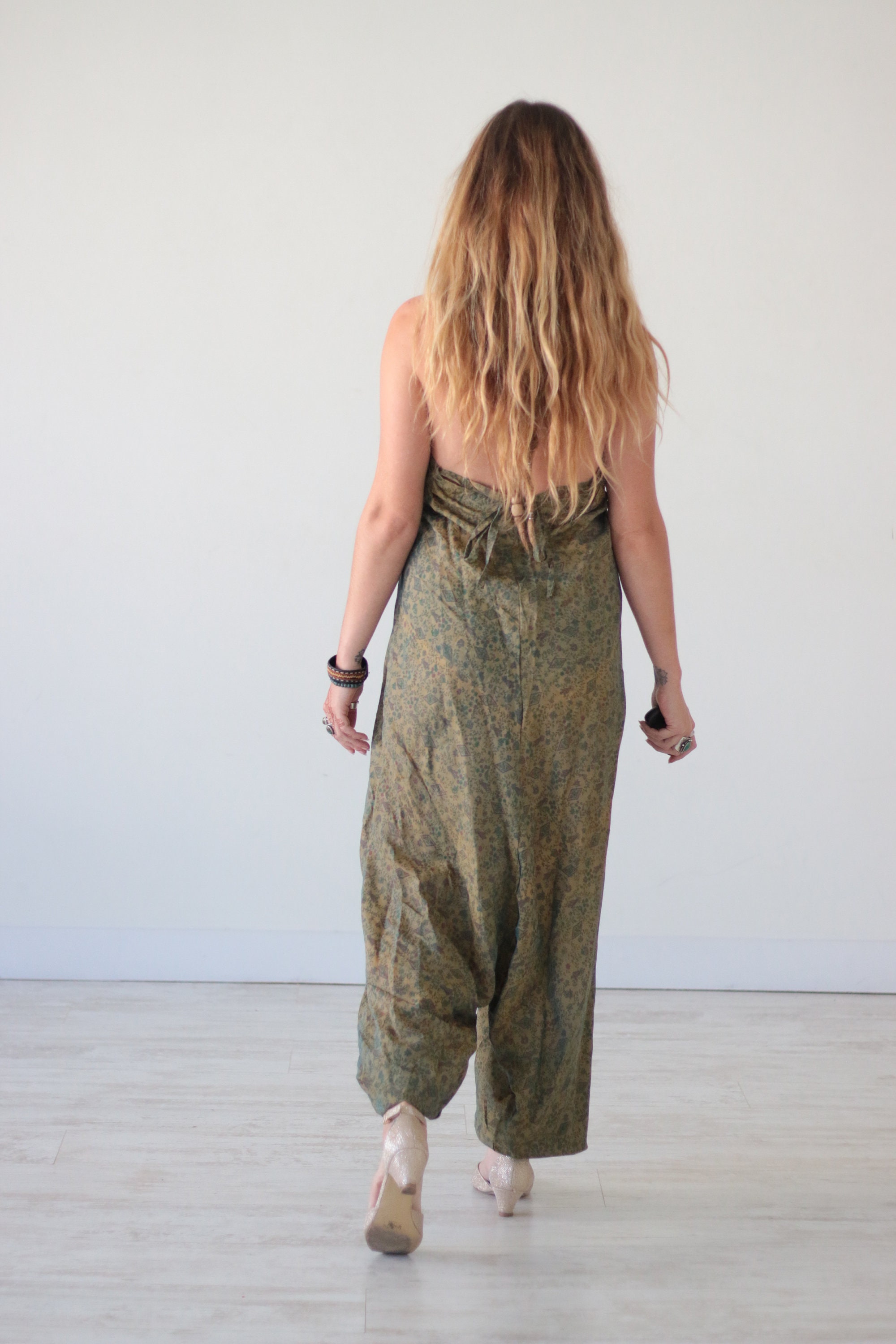 TWO TONE JUMPSUIT Silk Wedding Christening Occasion Vintage