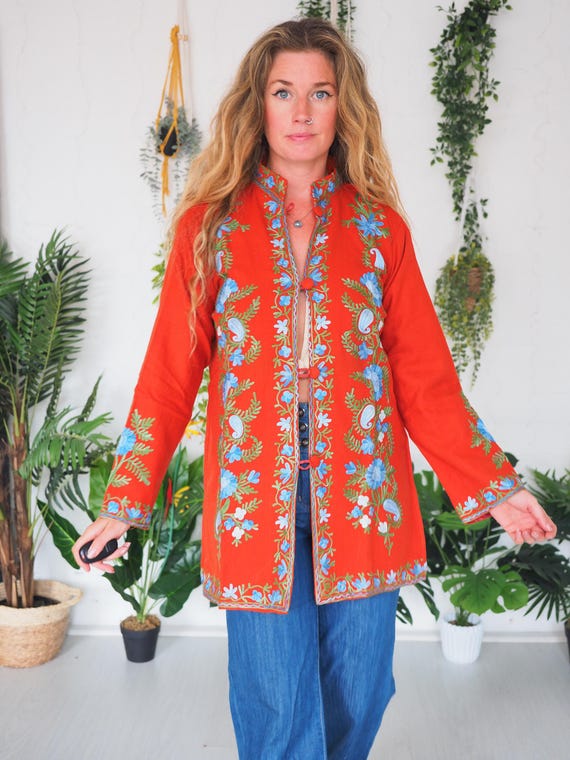 SGT PEPPER JACKET - Embroidered Tunic Dress - 60's Vintage Coat - Retro Beatles Shirt - Embroidery Kimono - Summer - 70's Boho