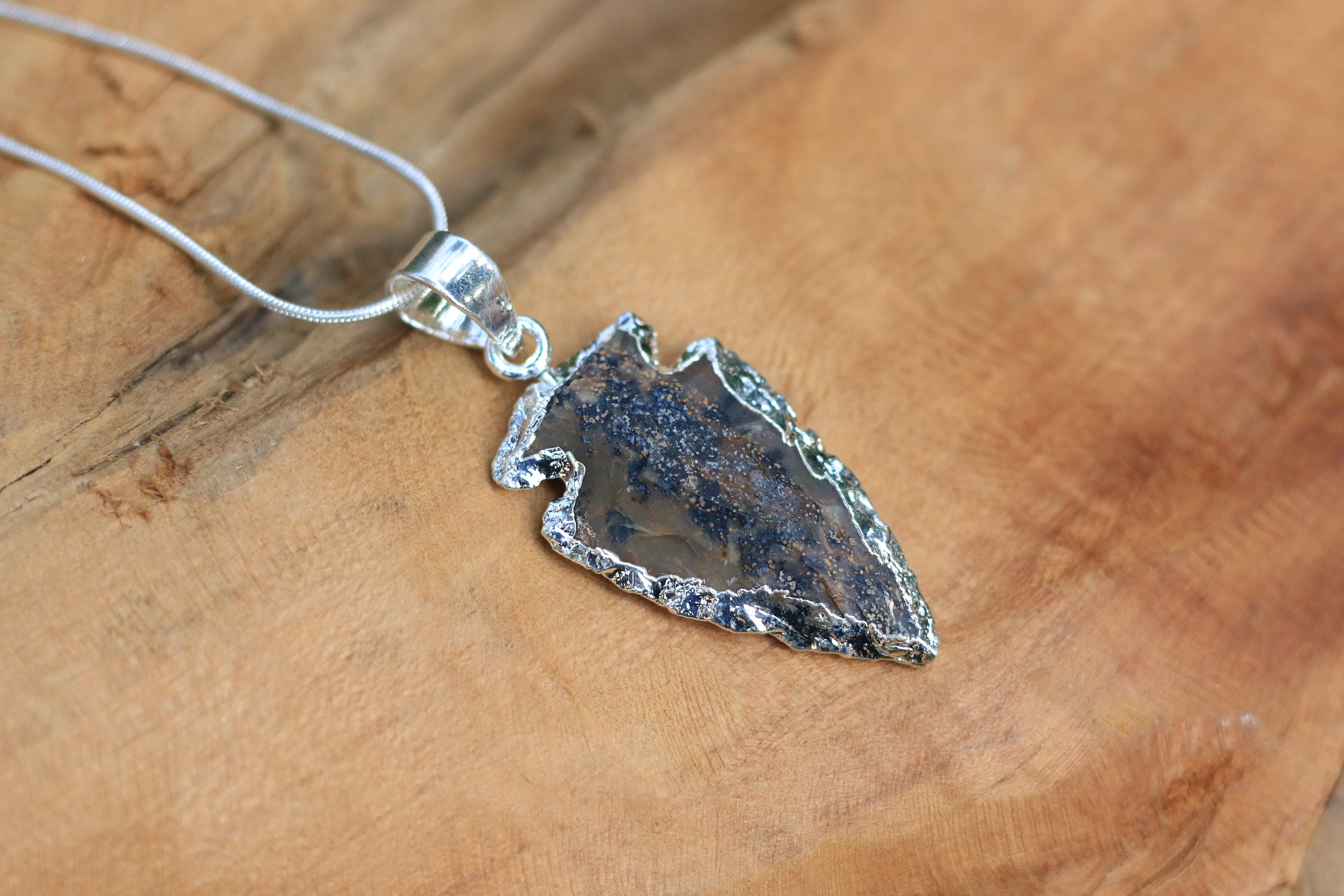 Men's Personalized Arrowhead Necklace, Fine Silver, Rugged, Masculine | 2  Sisters Handcrafted