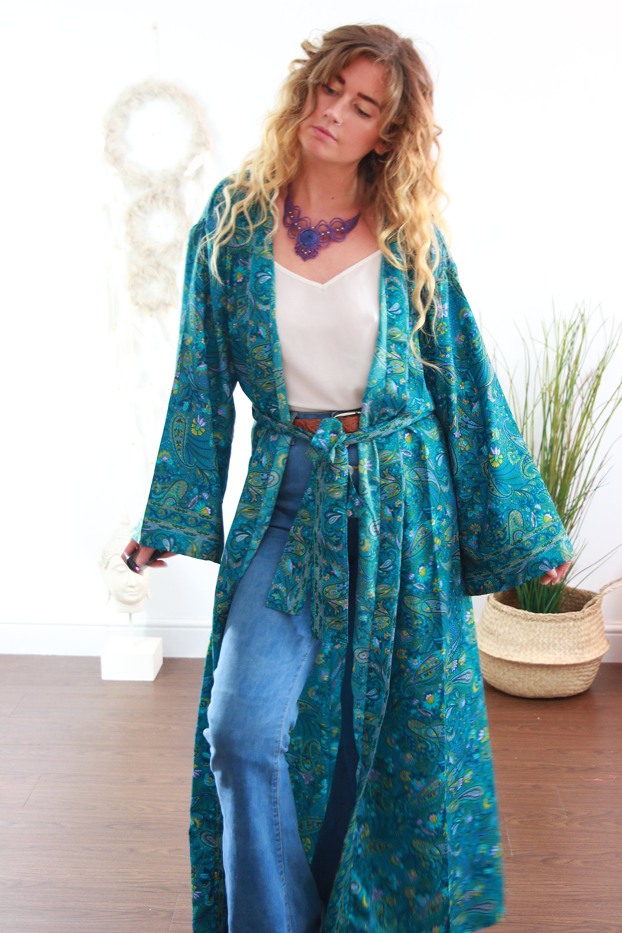 Aqua Shell Dressing Gown