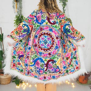 Embroidered Fur Coat - Etsy Embroidered Fur Coat - Etsy