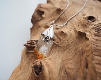 CITRINE NECKLACE - Raw Citrine Crystal Necklace - Success Stone - 925 Sterling Silver Jewellery - November Birthstone - Christmas gift