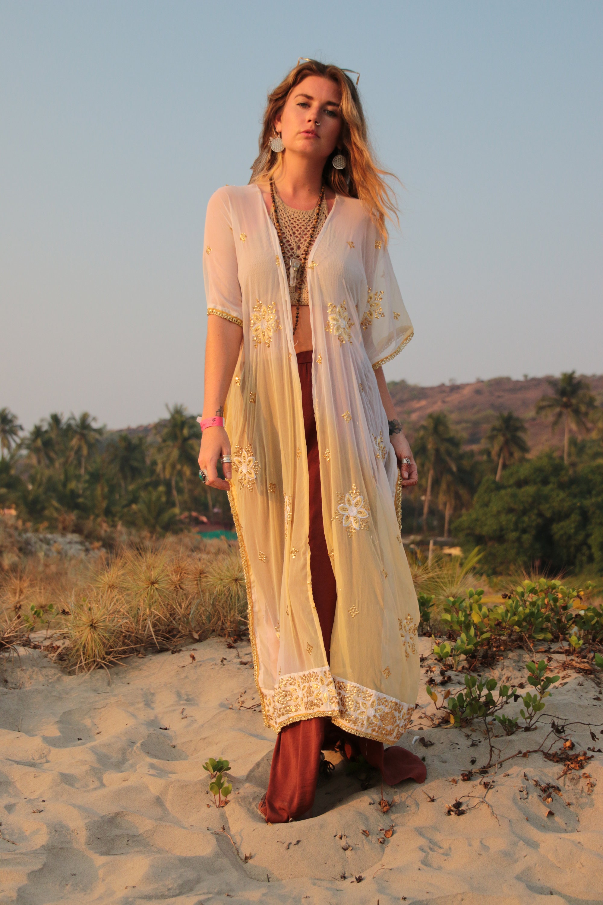 GOLDEN GODDESS KIMONO - Vintage - Up-cycled kaftan - Festival wear ...