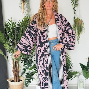 VINTAGE EMBROIDERED COAT - Oversized Unisex Festival Coat - Antique 70&#39;s 60&#39;s Hippie Jacket - Cotton - Statement Tapestry Jacket - Summer