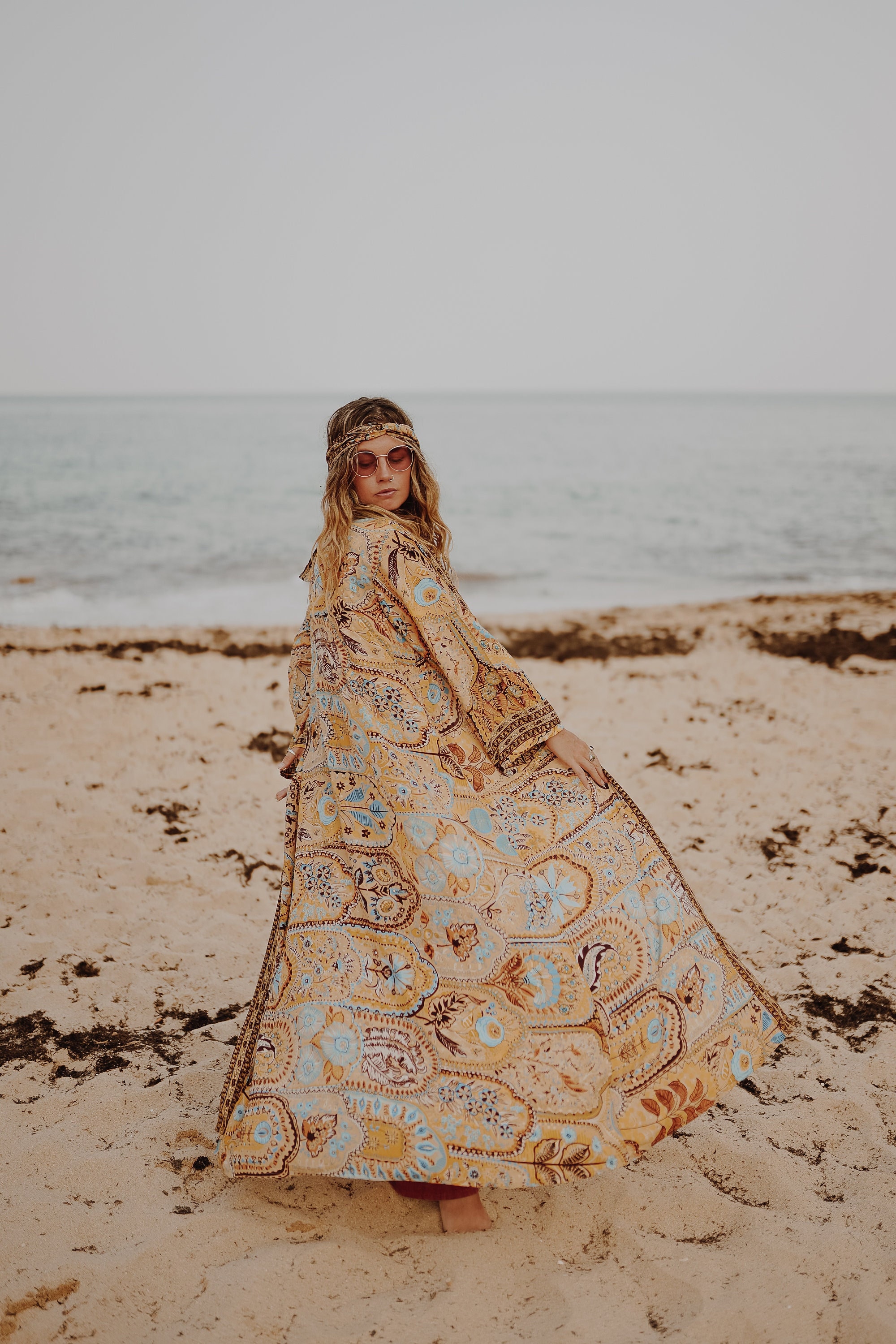 Aqua Silky Kaftan Summer Dress – Maven Flair