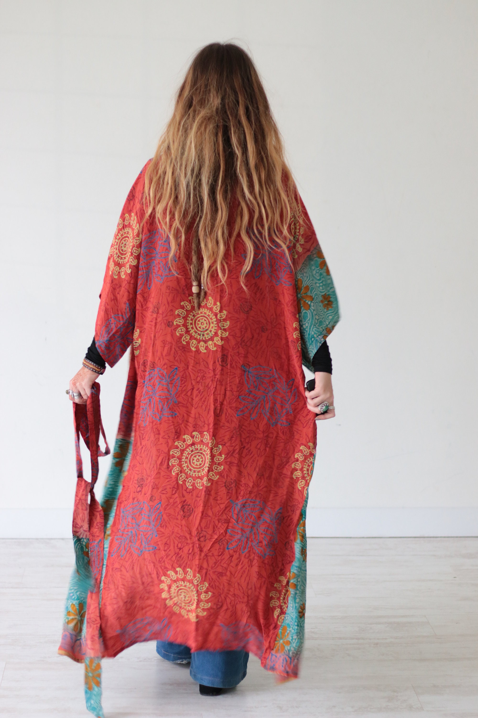 HIPPIE FESTIVAL KIMONO - Maxi Jacket - All season Cover Up - Kaftan ...