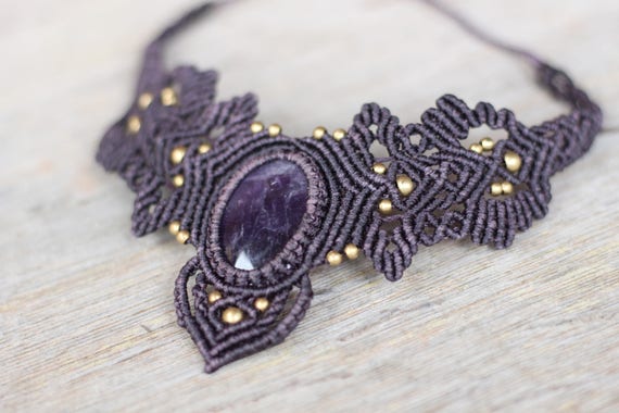 AMETHYST CRYSTAL NECKLACE - Gemstone - Gift - Crystal Choker - Chakra Necklace - Healing Crystal Jewellery - Bespoke - Gemstone - Beaded