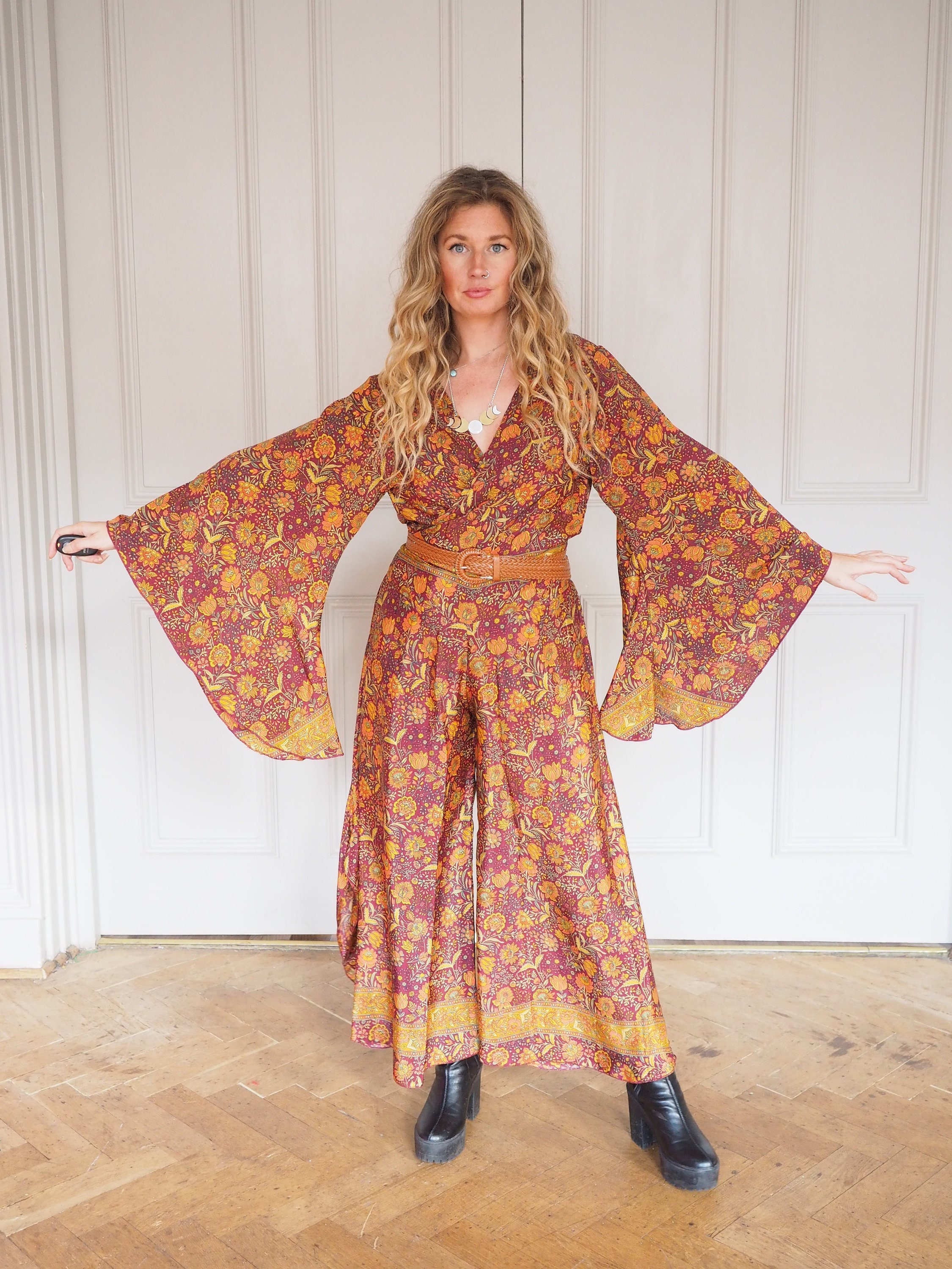 Flared jumpsuit 70s outlet