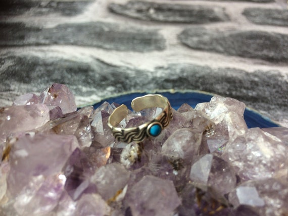 TURQUOISE TOE RING - Toe Ring - Summer - Vacation - Beach - Silver Toe Ring - Silver Ring - Tribal - Feet - Jewellery - Adjustable Ring