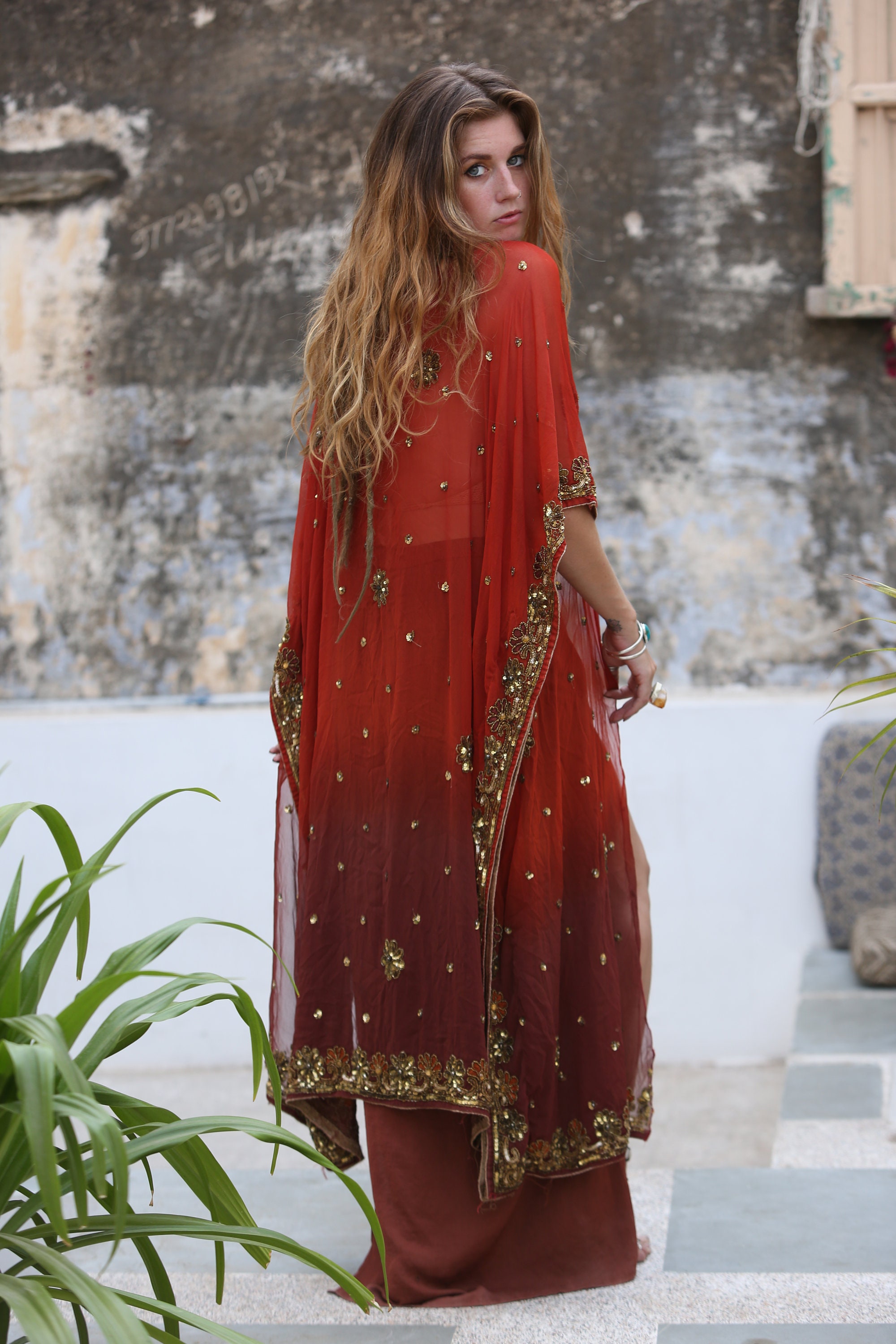 LUXURY SEQUIN KIMONO - Embellished - Vintage - kaftan - Festival ...