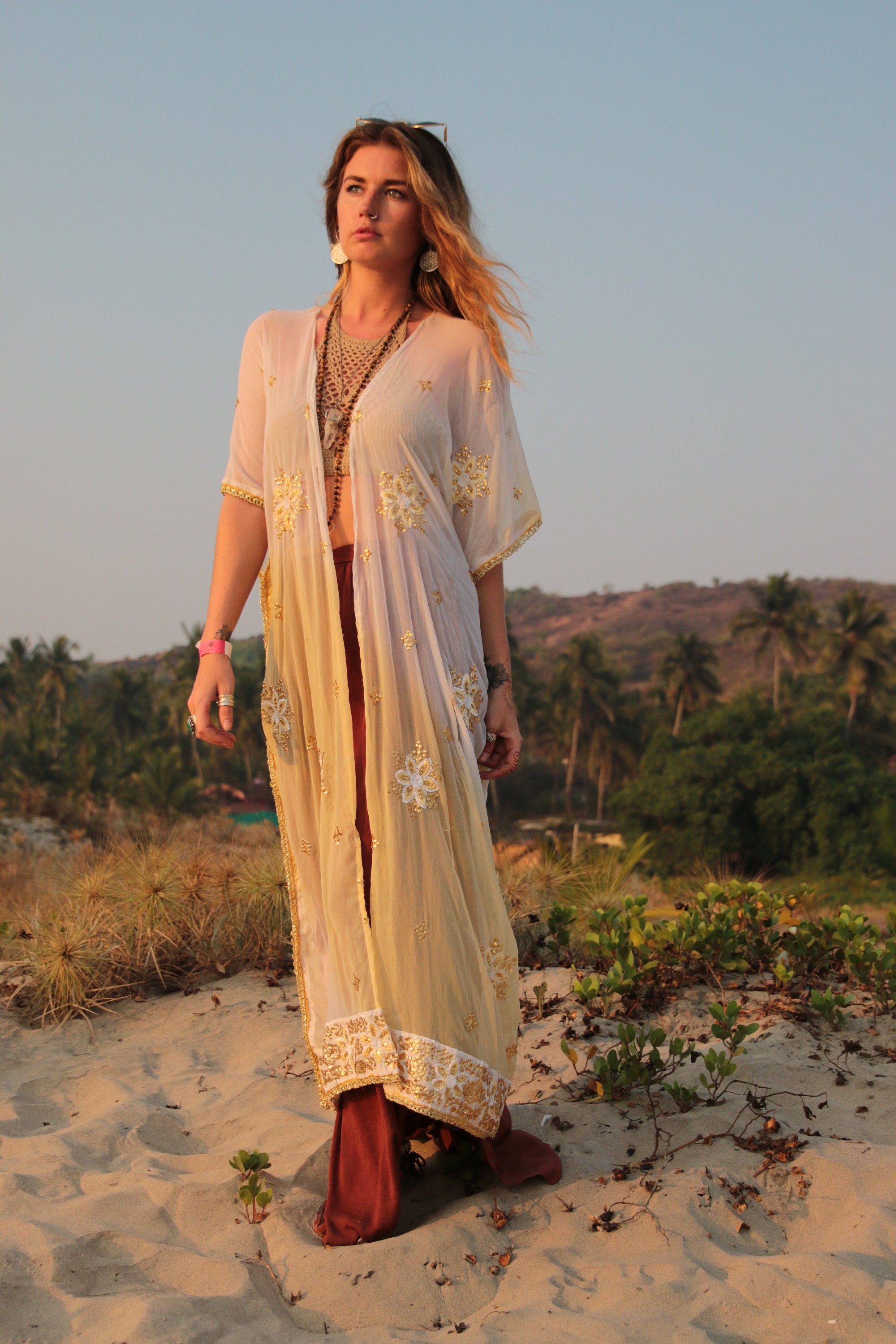 GOLDEN GODDESS KIMONO - Vintage - Up-cycled kaftan - Festival wear ...