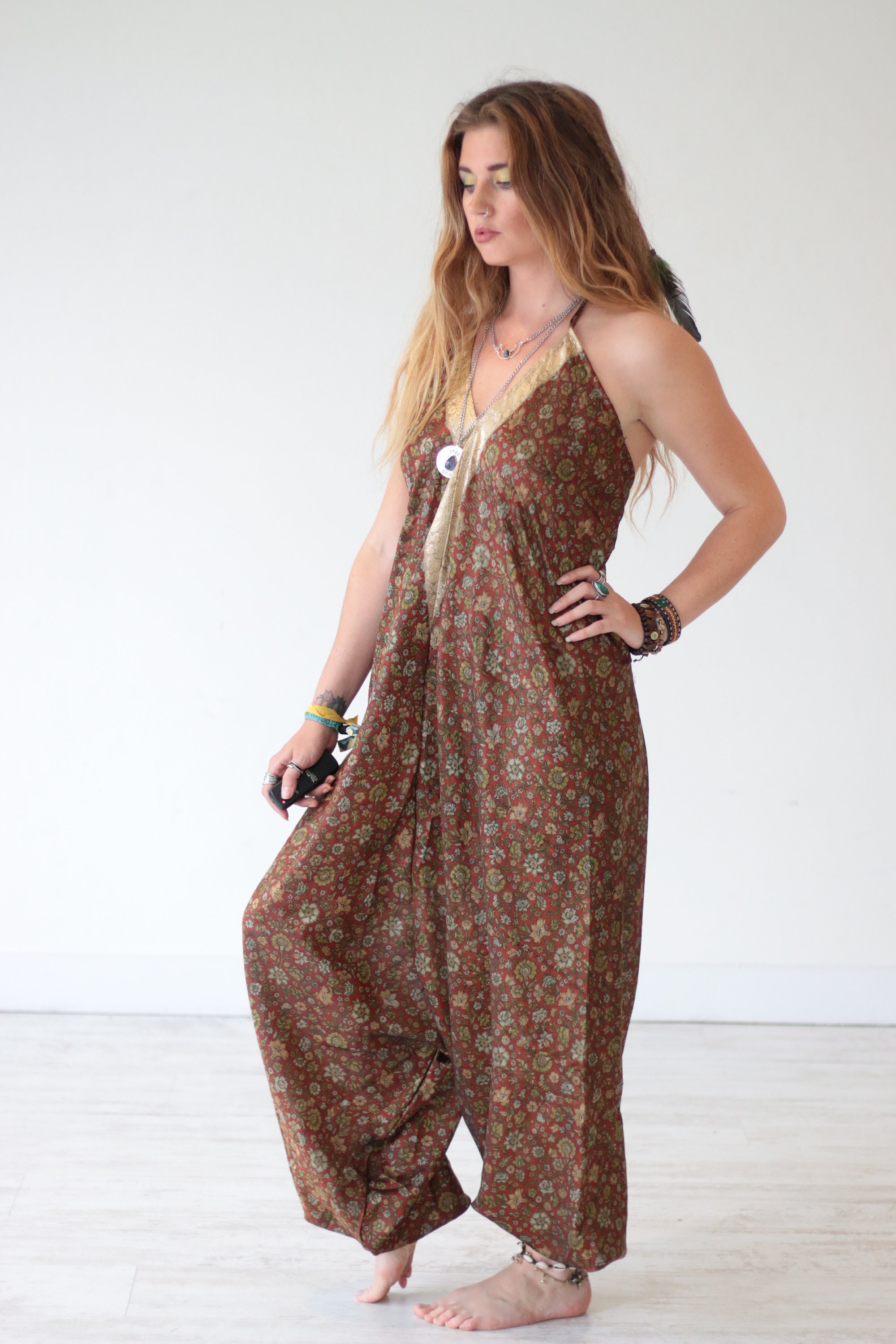 INDIAN LUXE JUMPSUIT - Harem - Handmade - Vintage Style - Festival ...