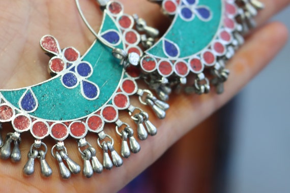 VINTAGE NEPALESE EARRINGS - Afghan - Handmade - B… - image 3