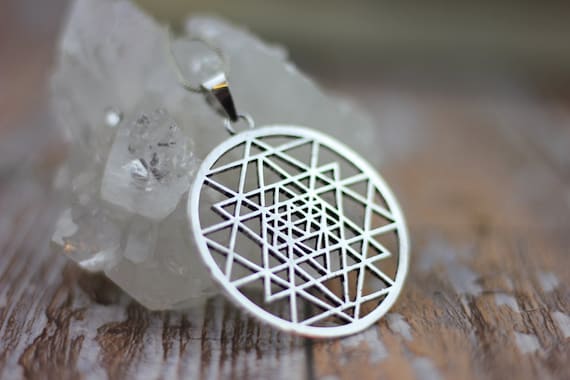 SHRI YATRI NECKLACE -Mandala- Sacred Geometry -Mandala -Spiritual Jewelry -Statement Necklace -Silver Jewellery- Tribal -Gypsy -Meditation