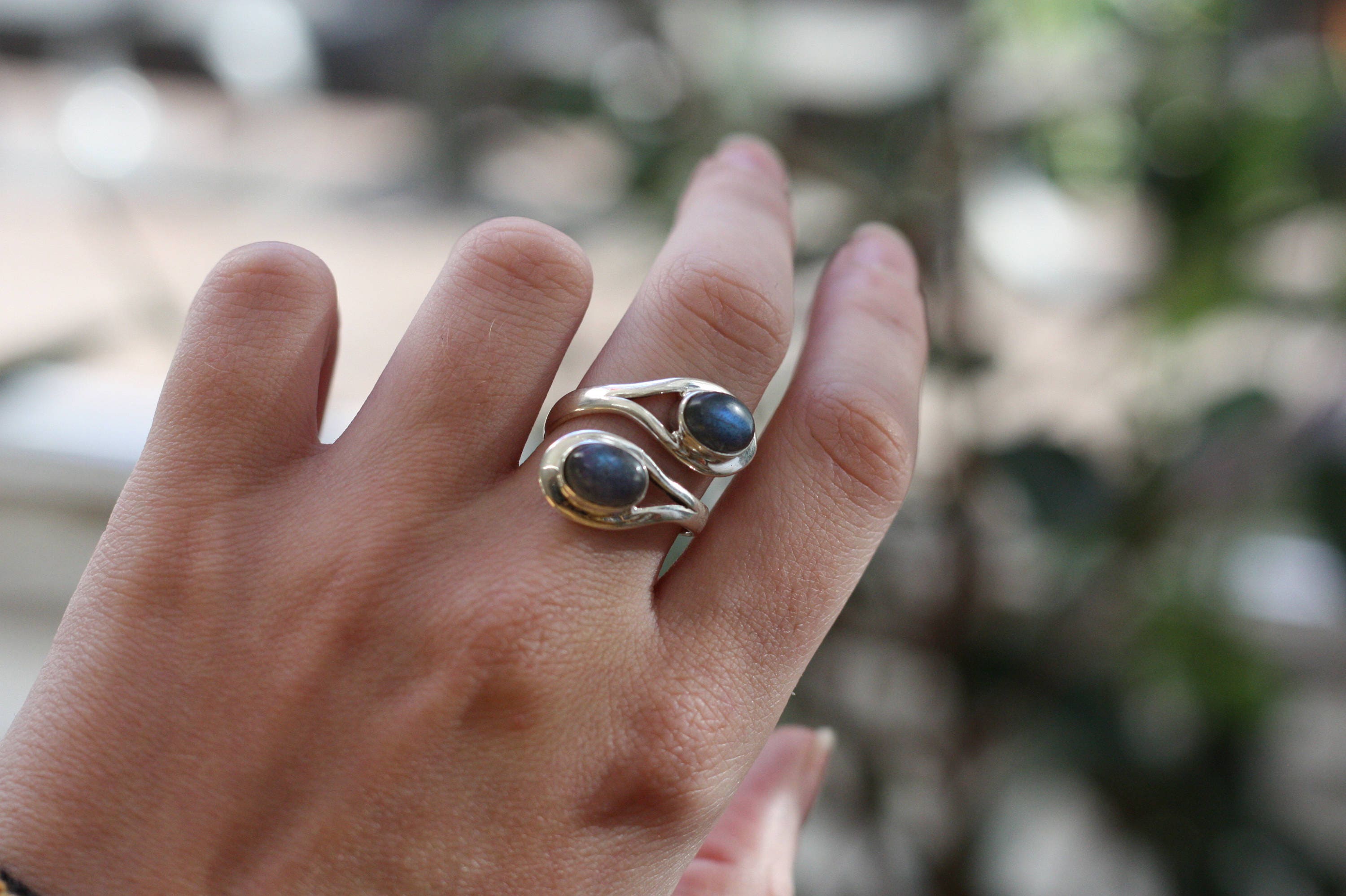 Silver ring 2024 with crystal stones