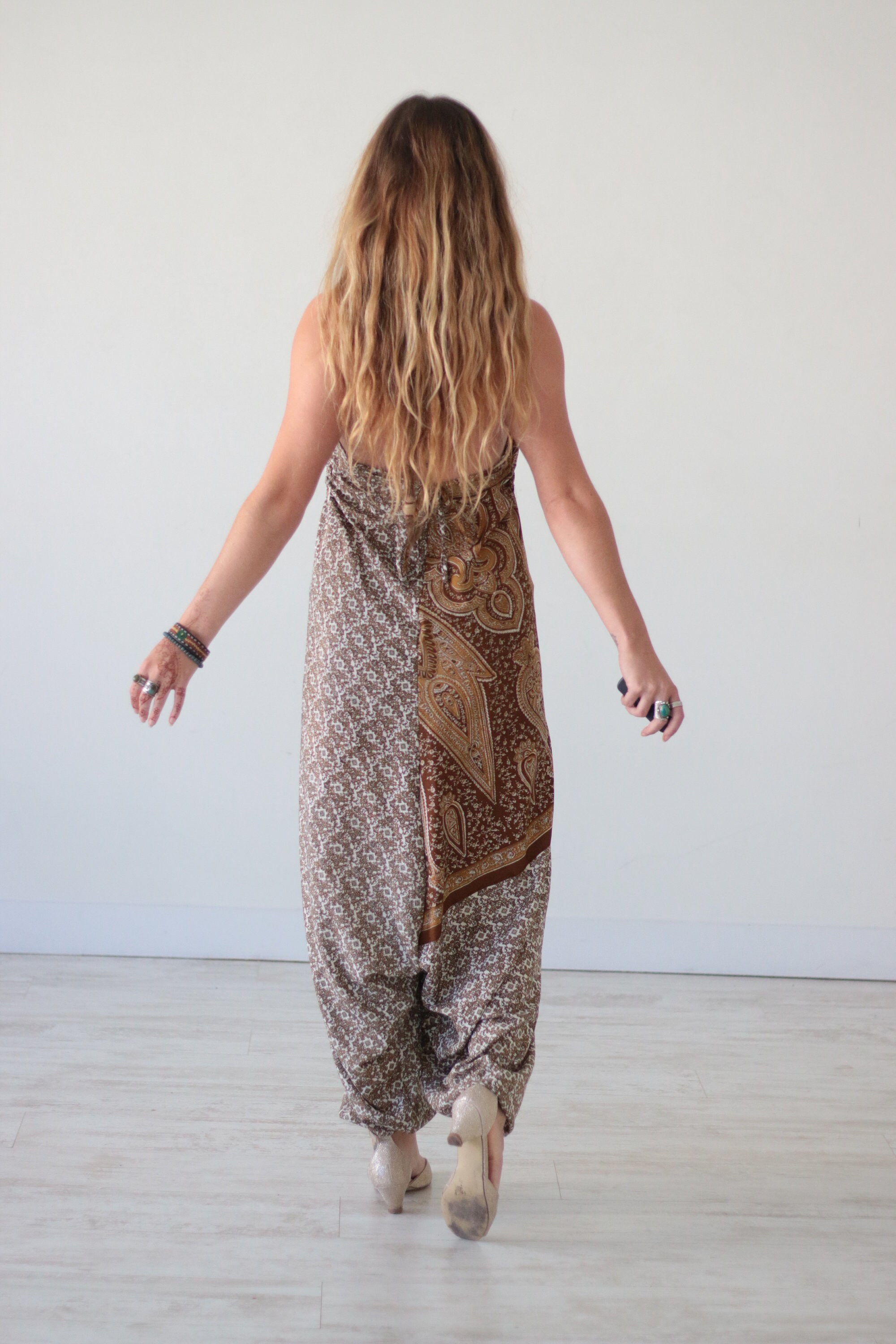 FLORAL PAISLEY JUMPSUIT Christening Summer Dress Vintage Style