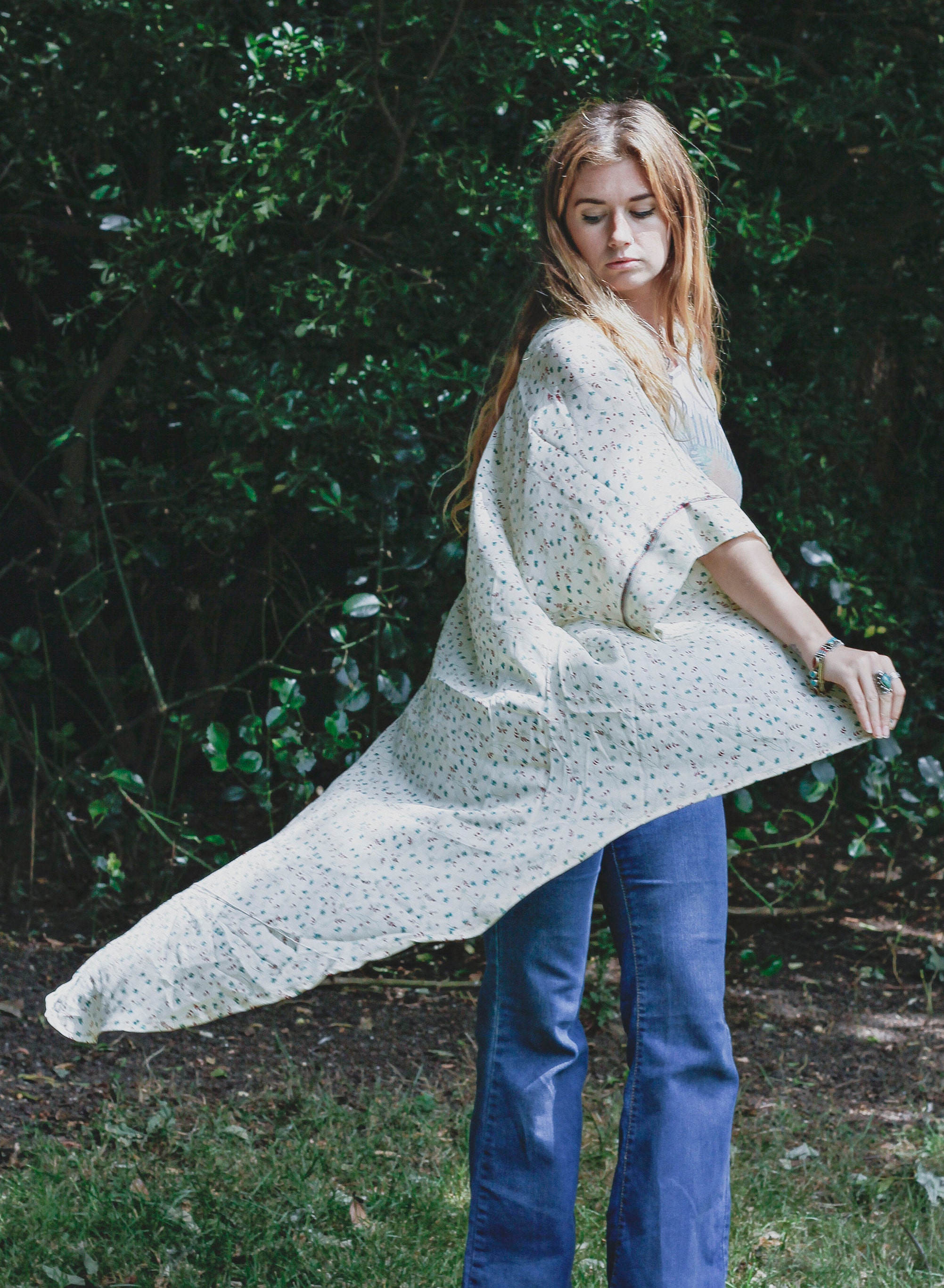 cream maxi kimono