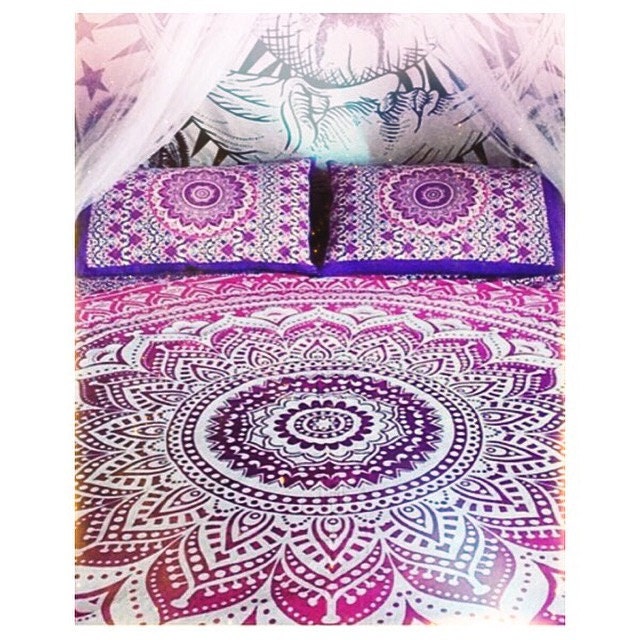 Hamsa Elephant Mandala Print Throw Blanket
