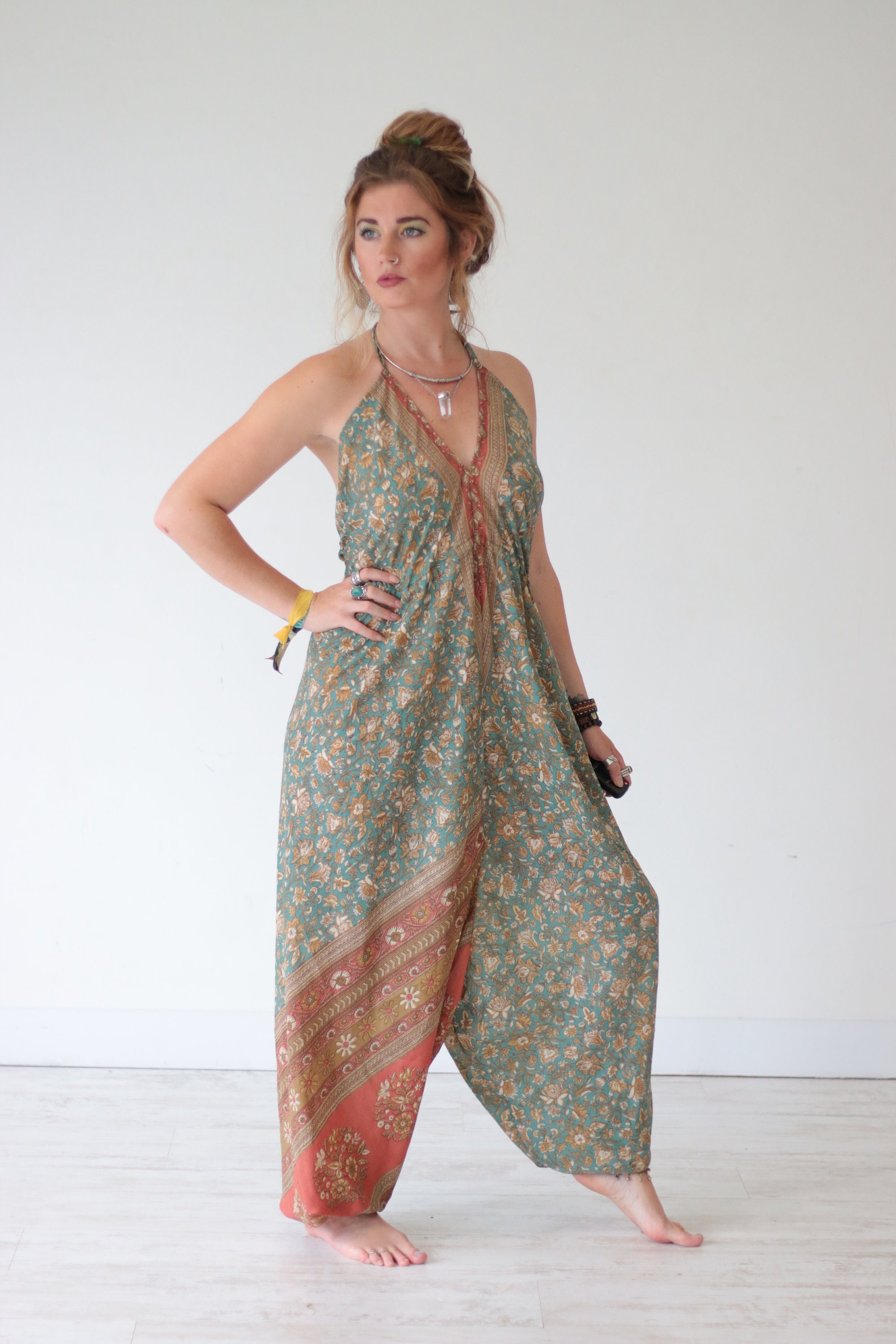 INDIAN LUXURY JUMPSUIT - Harem - Handmade - Vintage - Festival ...