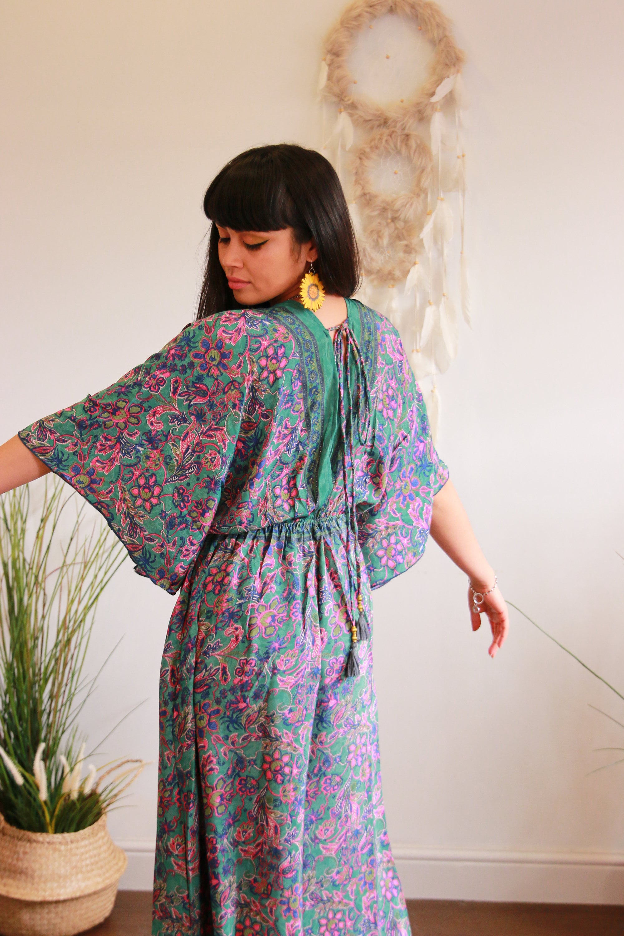 FALKA GODDESS DRESS Backless dress Vintage Style Indian Silk