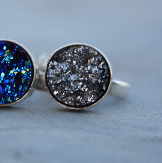 BLACK GALAXY RING - Glitter ring- Galaxy Ring- Festival- Moon Ring- Sterling Silver Ring- Handmade Crystal Ring- Limited Edition