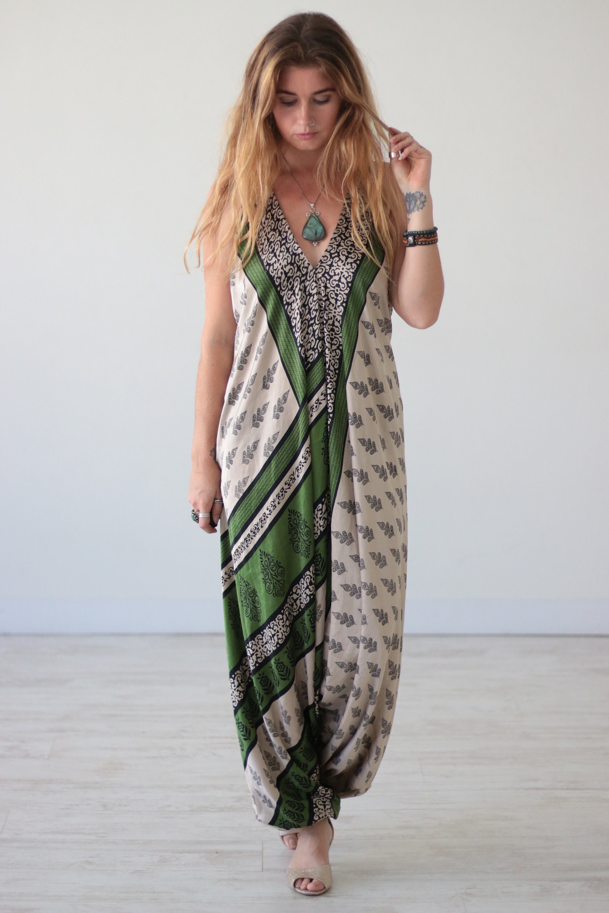 ETHNIC SILK JUMPSUIT - Vacation - Wedding - Festival Jumpsuit ...