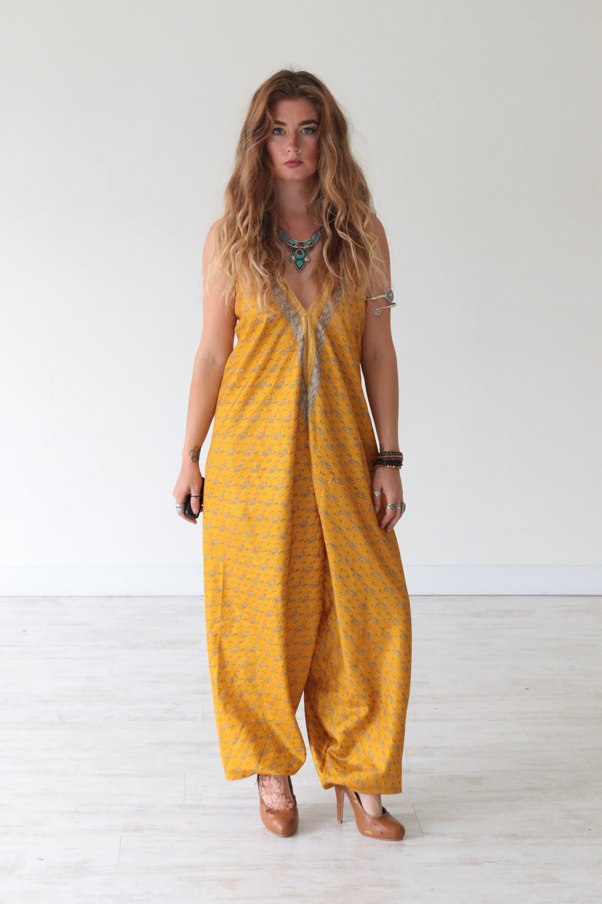 SOUL SHINE JUMPSUIT - Indian Silk - Handmade reworked Vintage - Sari ...