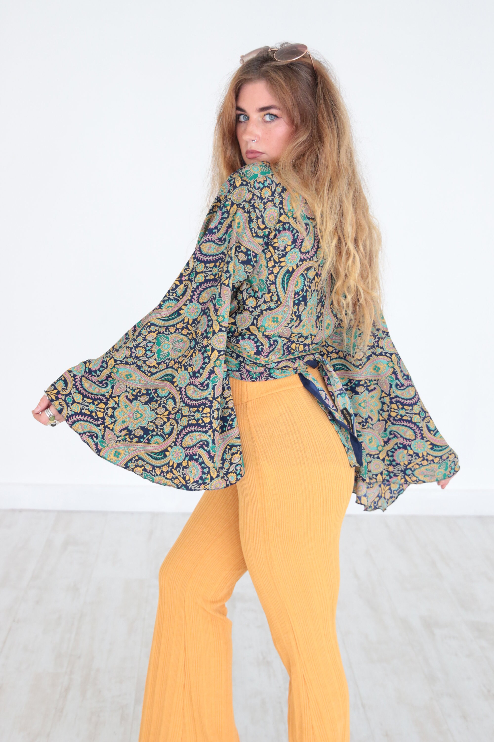 STEVIE NICKS KIMONO - Waterfall Cover Up - Asymmetric Kaftan - Vintage ...