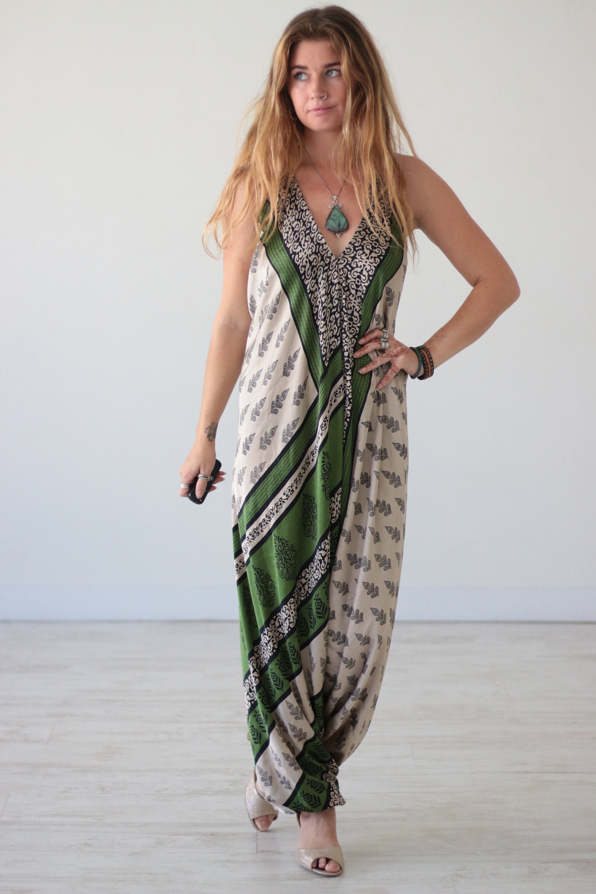 ETHNIC SILK JUMPSUIT - Vacation - Wedding - Festival Jumpsuit ...