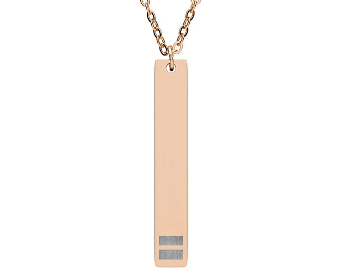 Rose Gold Coated Stainless Steel Equality Necklace