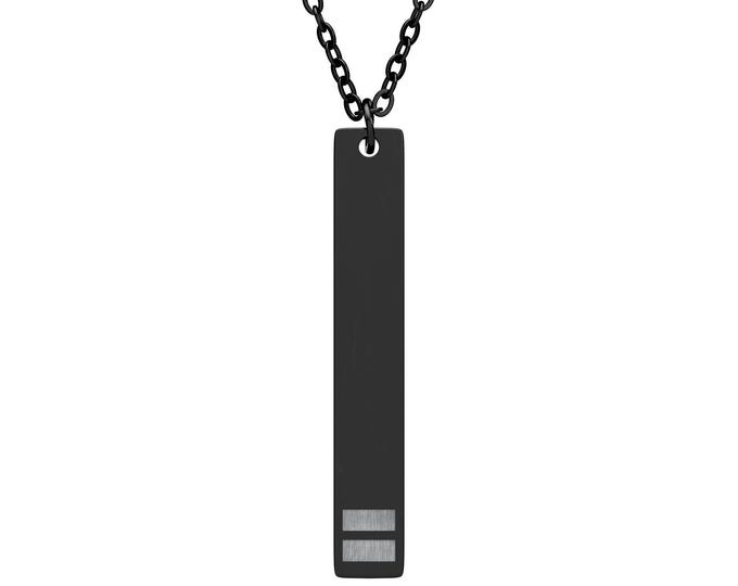 Black Coated Stainless Steel Equality Necklace
