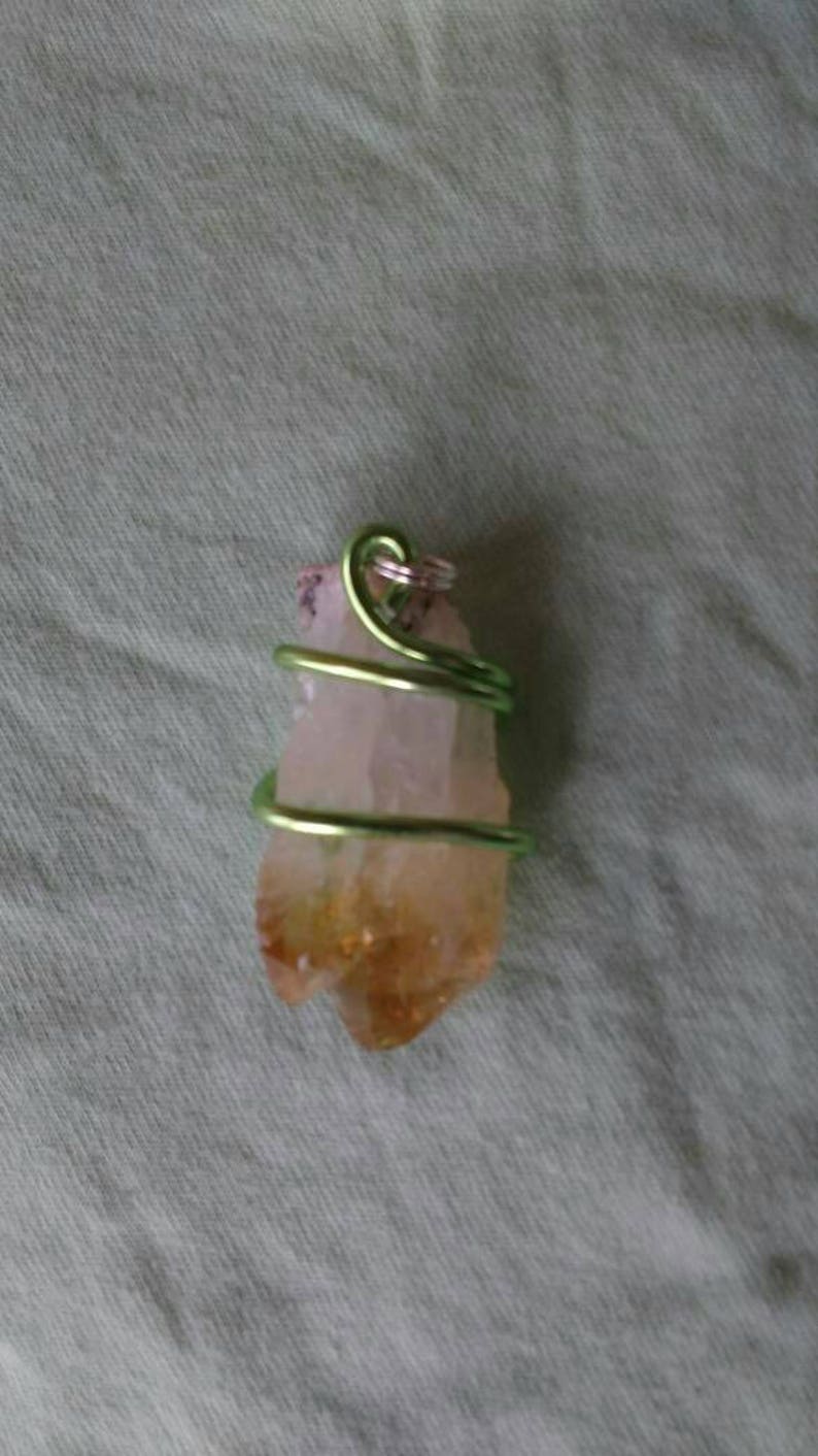 Wire wrapped citrine pendant